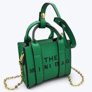 NWT Green Mini Tote Bag Crossbody Purse with Chain Strap Shoulder Handbag